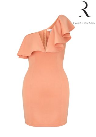 Rare One Shoulder Frill Midi Dress